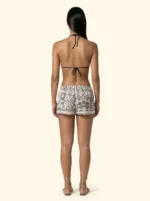 SHORT DONNA EFFEK IN FANTASIA BIANCA E NERA CON PASSAMANERIA - immagine 2