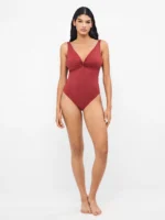 COSTUME DONNA GISELA INTERO MODELLANTE SENZA FERRETTO CON NODO CENTRALE COLOR TERRACOTTA - immagine 2