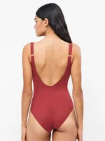 COSTUME DONNA GISELA INTERO MODELLANTE SENZA FERRETTO CON NODO CENTRALE COLOR TERRACOTTA - immagine 3