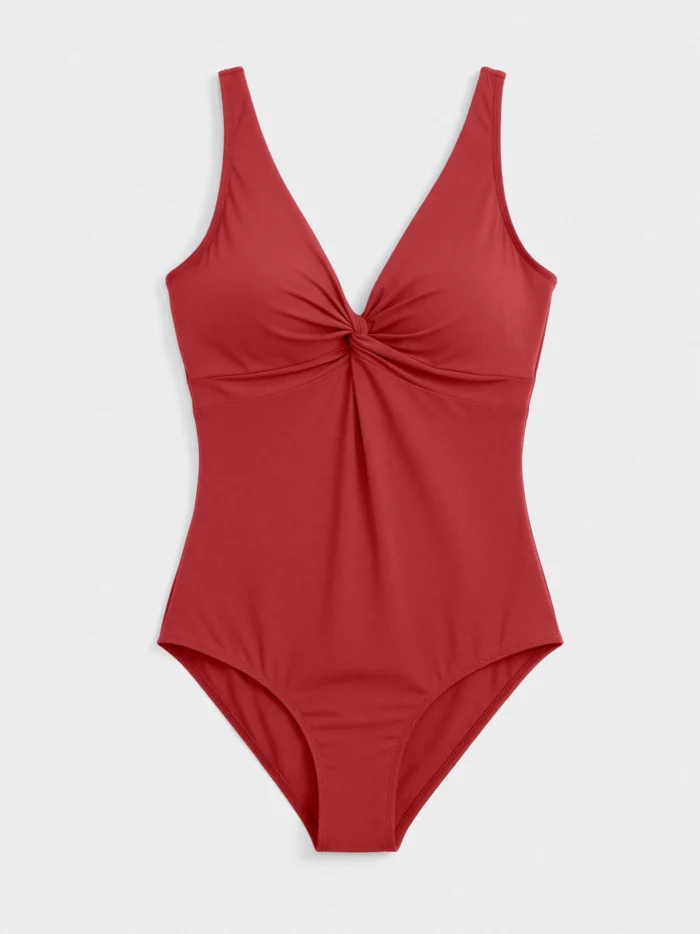 COSTUME DONNA GISELA INTERO MODELLANTE SENZA FERRETTO CON NODO CENTRALE COLOR TERRACOTTA - immagine 5