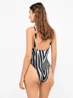 COSTUME DONNA GISELA INTERO ZEBRATO CON ARRICCIO LATERALE - immagine 4