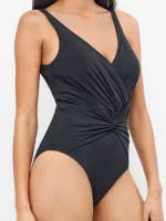 COSTUME DONNA GISELA INTERO NERO PLUS SIZE SENZA FERRETTO CON NODO/INCROCIO DAVANTI - immagine 5