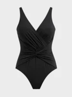 COSTUME DONNA GISELA INTERO NERO PLUS SIZE SENZA FERRETTO CON NODO/INCROCIO DAVANTI - immagine 6