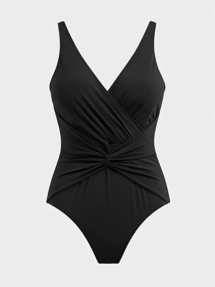 COSTUME DONNA GISELA INTERO NERO PLUS SIZE SENZA FERRETTO CON NODO/INCROCIO DAVANTI - immagine 6