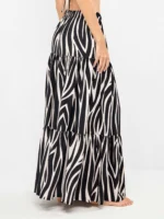 GONNA LUNGA GISELA IN VISCOSA A FALDE FANTASIA ZEBRATA - immagine 4