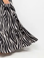 GONNA LUNGA GISELA IN VISCOSA A FALDE FANTASIA ZEBRATA - immagine 5