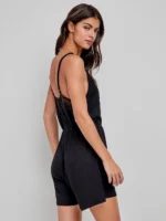 PIGIAMA DONNA TUTINA NERA CON LEGGERO PIZZO - immagine 5