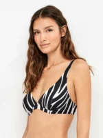 COSTUME DONNA GISELA TRIANGOLO NON IMBOTTITO CON FERRETTO, SLIP REGOLARE FANTASIA ZEBRATA - immagine 2