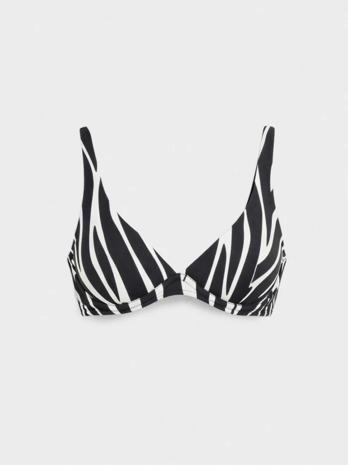 COSTUME DONNA GISELA TRIANGOLO NON IMBOTTITO CON FERRETTO, SLIP REGOLARE FANTASIA ZEBRATA - immagine 7