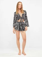 TOP CORTO CON NODO GISELA IN VISCOSA FANTASIA ZEBRATA - immagine 5