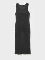 ABITO A CANOTTA GISELA LUNGO NERO TRAFORATO CON SPACCHI LATERALI - immagine 6