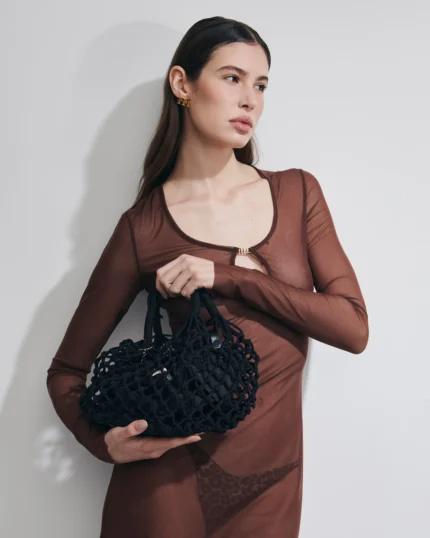 BORSINA MARE MATINEE A RETE DELLA COLLEZIONE ESTATE 2026. CON FODERA INTERNA NEL COLORE NERO