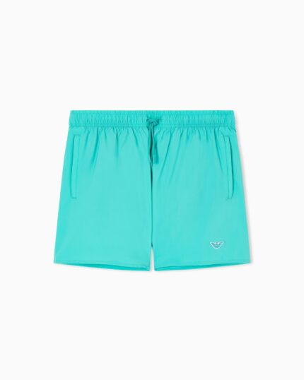 COSTUME UOMO EMPORIO ARMANI A PANTALONCINO DELLA STAGIONE ESTATE 2026. CLASSICO MODELLO TINTA UNITA NEL COLOR VERDE ACQUA