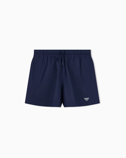 COSTUME UOMO EMPORIO ARMANI A PANTALONCINO DELLA STAGIONE ESTATE 2026. CLASSICO MODELLO TINTA UNITA NEL COLOR BLU NAVY