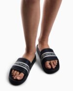 CIABATTA EMPORIO ARMANI UOMO BLU CON FASCIA BIANCA LOGATA - immagine 6
