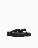 INFRADITO DONNA EMPORIO ARMANI CON ZEPPA IN GOMMA NEL COLORE NERO - immagine 5