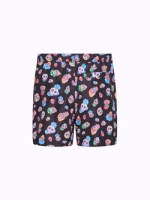 COSTUME BIMBO EFFEK A PANTALONCINO DELLA STAGIONE ESTATE 2026. FANTASIA BASE NERA CON TESCHI COLORATI