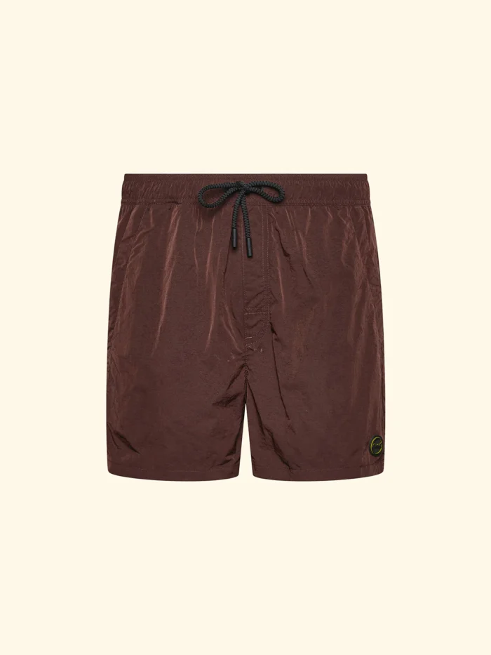 COSTUME UOMO EFFEK A PANTALONCINO TINTA UNITA LUCIDO COLOR MARRONE - immagine 3