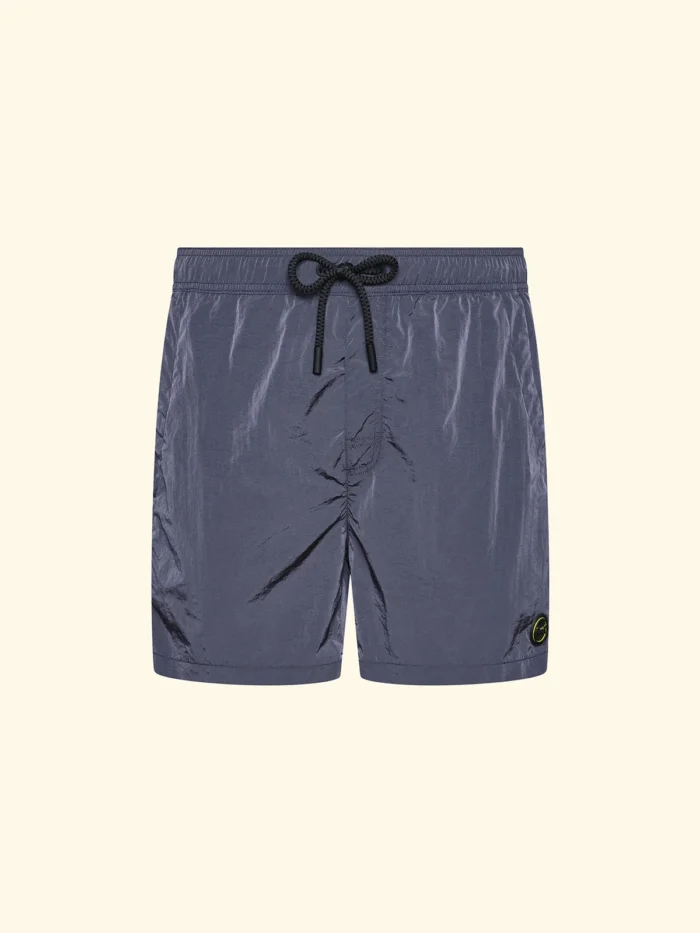 COSTUME UOMO EFFEK A PANTALONCINO TINTA UNITA LUCIDO NEL COLORE BLU - immagine 3