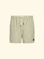 COSTUME UOMO EFFEK A PANTALONCINO CON COTONE A RIGHE PANNA E VERDI - immagine 3