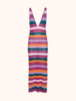 ABITO LUNGO A CANOTTA ME FUI IN MAGLIA A RIGHE VIOLA, VERDE, LILLA E ARANCIO - immagine 3
