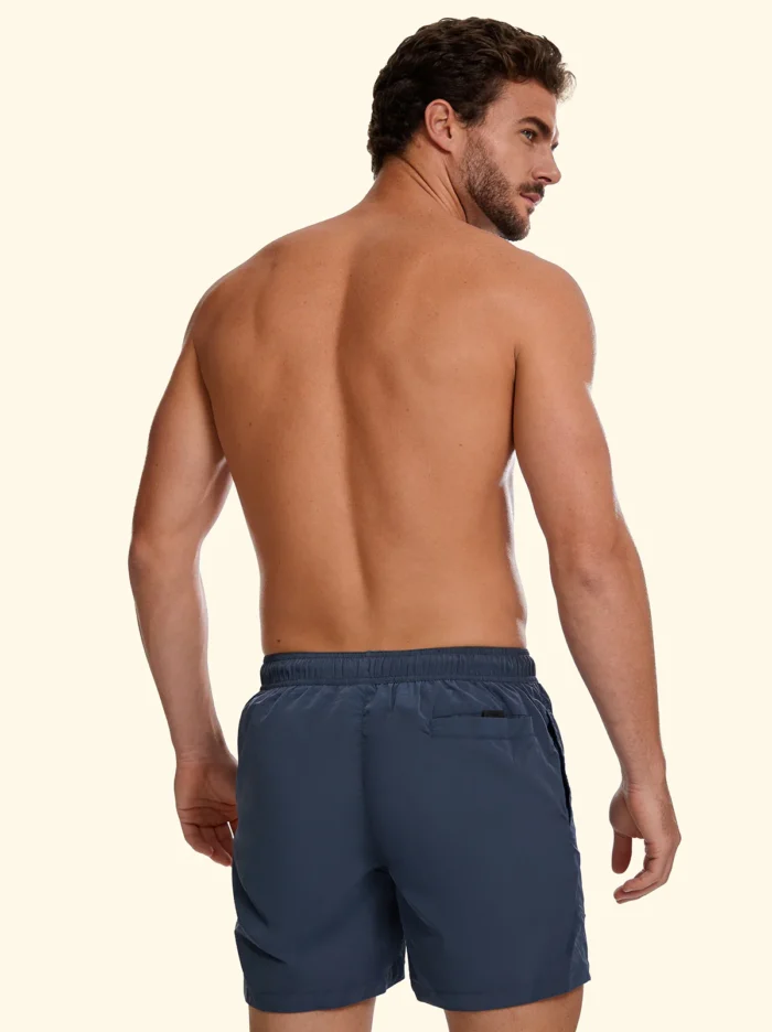 COSTUME UOMO EFFEK A PANTALONCINO TINTA UNITA LUCIDO NEL COLORE BLU - immagine 2