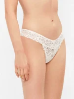 COMPLETO INTIMO DONNA GISELA BUSTIER CON FERRETTO E COPPA PREFORMATA, BRASILIANA COLOR BIANCO SPORCO SATINATO - immagine 4
