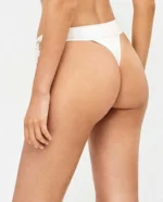 COMPLETO INTIMO DONNA GISELA BUSTIER CON FERRETTO E COPPA PREFORMATA, BRASILIANA COLOR BIANCO SPORCO SATINATO - immagine 5