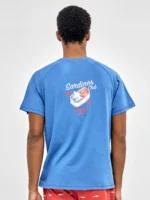 PIGIAMA UOMO GISELA IN COTONE MAGLIETTA BLU E SHORT ROSSO A FANTASIA - immagine 4