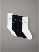 CALZINI DONNA CALVIN KLEIN IN SPUGNA LEGGERA CONFEZIONE DA 4 IN LATTA 2 BIANCHI E DUE NERI CON LUREX - immagine 2