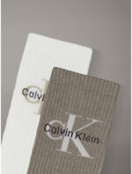 CALZINI UOMO CALVIN KLEIN SPUGNA LEGGERA CONFEZIONE DI LATTA DA 4 BIANCHI E BEIGE CON CLASSICO LOGO - immagine 3