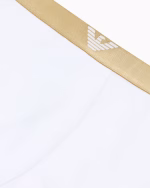 BOXER UOMO EMPORIO ARMANI IN COTONE BIANCO CON BANDA DORATA E LOGO CENTRALE - immagine 2
