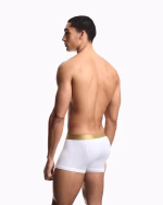 BOXER UOMO EMPORIO ARMANI IN COTONE BIANCO CON BANDA DORATA E LOGO CENTRALE - immagine 4