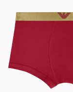 BOXER UOMO EMPORIO ARMANI IN COTONE ROSSO SCURO CON BANDA DORATA E LOGO CENTRALE - immagine 2