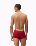 BOXER UOMO EMPORIO ARMANI IN COTONE ROSSO SCURO CON BANDA DORATA E LOGO CENTRALE - immagine 4