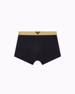 BOXER UOMO EMPORIO ARMANI IN COTONE NERO CON BANDA DORATA E LOGO CENTRALE - immagine 3
