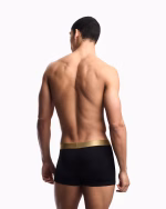 BOXER UOMO EMPORIO ARMANI IN COTONE NERO CON BANDA DORATA E LOGO CENTRALE - immagine 4