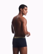 3 BOXER UOMO EMPORIO ARMANI IN COTONE BLU CON BANDA DORATA - immagine 4