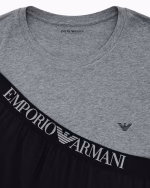 PIGIAMA UOMO EMPORIO ARMANI IN COTONE MAGLIA GRIGIA E PANTALONE BLU - immagine 2