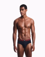 3 SLIP UOMO EMPORIO ARMANI IN COTONE CON NUOVO LOGO ROSSA, BLU E BIANCA - immagine 2