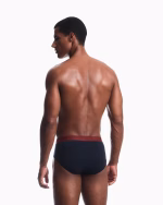 3 SLIP UOMO EMPORIO ARMANI IN COTONE CON NUOVO LOGO ROSSA, BLU E BIANCA - immagine 4
