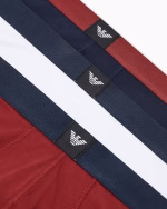 3 BOXER UOMO EMPORIO ARMANI IN COTONE CON LOGO NUOCO ROSSA, BLU E BIANCA - immagine 3