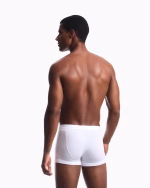 3 BOXER UOMO EMPORIO ARMANI IN COTONE CON LOGO NUOVO BIANCO, BLU E NERO - immagine 4