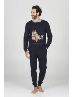 PIGIAMA UOMO HAPPY PEOPLE BLU "ME & TEDDY" - immagine 2