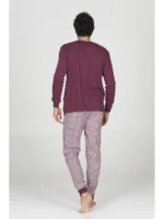 PIGIAMA UOMO HAPPY PEOPE COLOR MELANZANA "FATE LARGO VADO IN LETARGO" - immagine 3