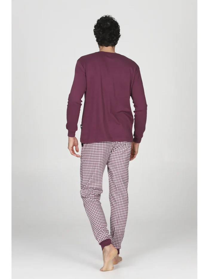 PIGIAMA UOMO HAPPY PEOPE COLOR MELANZANA "FATE LARGO VADO IN LETARGO" - immagine 3