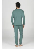 PIGIAMA UOMO HAPPY PEOPLE IN CALDO COTONE DELLA COLLEZIONE INVERNO 2026. COLORE VERDE "ATTENTI AL LUPO"