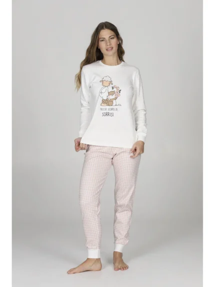 PIGIAMA DONNA HAPPY PEOPLE IN CALDO COTONE INVERNO 2026 FACCIO SCORTA DI SORRISI