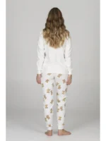 PIGIAMA DONNA HAPPY PEOPLE BIANCO CON PANTALONE CON GHIANDE "SE MI CERCHI SONO A LETTO CON L'ORSETTO" - immagine 3