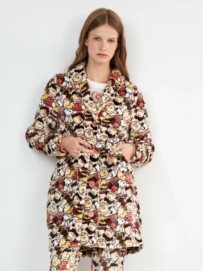 VESTAGLIA IN MORBIDISSIMO TESSUTO CORAL CON STAMPA SNOOPY - immagine 2